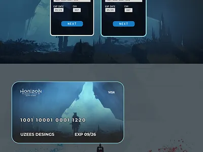 Credit Card App UI | Daily UI Challenge #2 dailyui horizon zero dawn mobile ui ui ui desinger uiux ux ux designer ux researcher