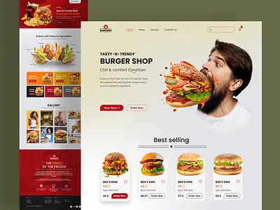 Burger Landing Page ecommerce ui