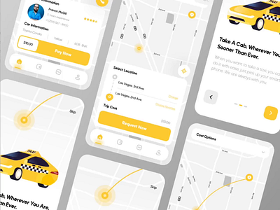 Online taxi booking app - Light mode app design application booking cab concept design illustration light light mode map minimal mobile mobile application online taxi taxi taxi booking ui ui design ui ux ux