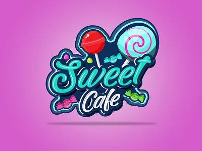 LOGO For Sweet Cafe 3d 3d logo branding design fiverr food logo freelancer graphic design logo logo creation rahat150