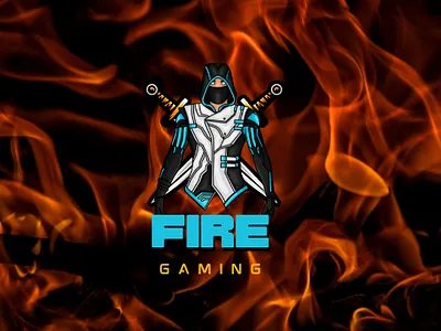 Fire Gaming Logo design illustration vector