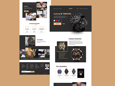 Tissort Watch Website Design. app design branding classic watch design modern watch ui ui design uiux uiux design watch full website watch home page watch landing page watch ui design watch uiux design watch website design website design