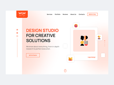 Studio design website adaptive agency card ui clean clean website feature gradient header logo menu minimal product design service typography ui ui ux user experience ux web website