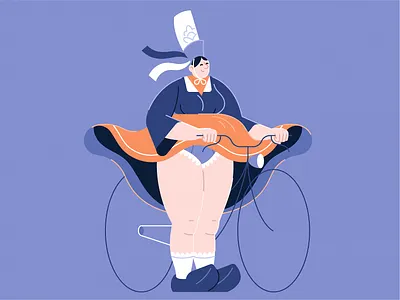 La Bretonne bike characterdesign colours cyclist flat graphic design illustration illustrator photoshop vector woman