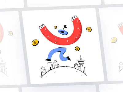 "Ucoin" is a comprehensive budgeting animation bank branding chara crypto design exchange illustration ui vector