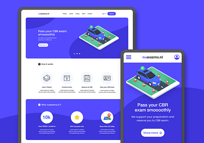 Nuexams Driving School Concept driving school education illustration logo ui ux