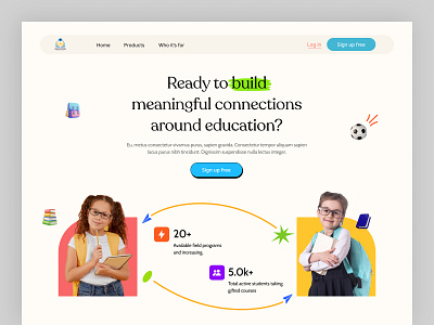 Education Landing Page course creative design education educationplartfrom graphic design homepage landingpage learningplatform school skills student study training ui uiux ux webdesign webpage website