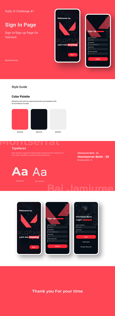 Sign Up Page | Valorant | Daily UI Challenge #1 dailyui design mobile ui ui ui desinger uiux ux