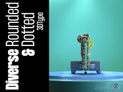 Diverse Number 1 3d 3d artist 3d type 3d type design 3dfont 3dillustration 3dtype 3dtypo design digital art experimental type gore std type