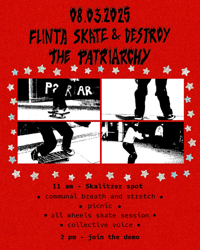 skate and destroy the patriarchy! animation female flinta flyer graphic design instagram patriarchy poster punk skate skateboarding texture treshhold video women