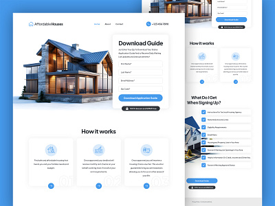 Affordable Houses Landing Page Design home page design house landing page houses landing page design landing page ui lead generation landing page property landing page real estate real estate landing page ui ui ux user interface design ux website design wordpress website design