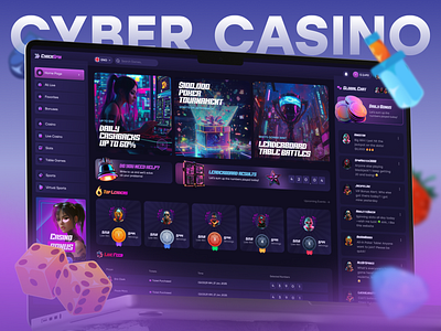 Cyberspin - Social Crypto Casino UI/UX Design betting casino casino games crypto crypto casino gambling game gaming igaming lottery online casino slot game slots social casino twinace uiux website