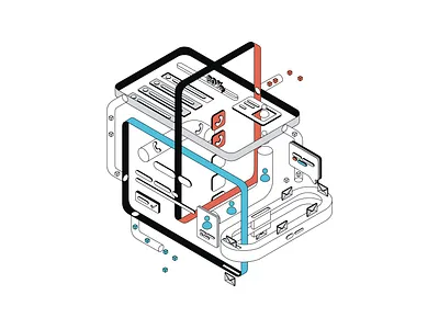 Contacts Generation Illustration abstract adobe illustrator branding connections contact us contacts email graphic design illustration isometric line art phone number system ui vector vintage web graphics
