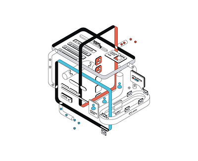 Contacts Generation Illustration abstract adobe illustrator branding connections contact us contacts email graphic design illustration isometric line art phone number system ui vector vintage web graphics