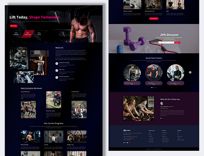 GymCo - Fitness Center Web Exploration app bodybuilding branding fitness graphic design gym gym website health illustration landing page logo mockup design physical trendy design typography ui ui design ux vector web design