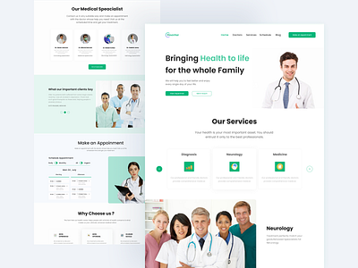 TinaVital-Medical Landing Page Website booking branding clinic consultation design doctor health healthcare homepage hospital illustration landingpage logo medical app medicine minimal ui uiux web website