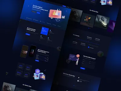 Dark website, Black website, Landing page design and Agency web appdesigner black blue business corporate dark landing page mobile app ui modern landing page modern website uiux website design
