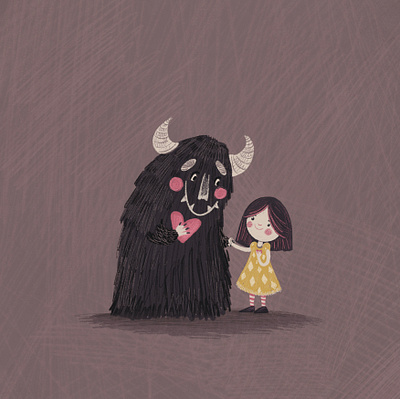Monsters party book book illustration children design dribbble girl illustration logo procreate ui