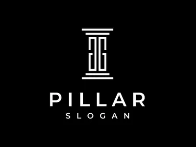 Letter GG Pillar Logo ancient antique attorney branding design g gg graphic design illustration initial law letter logo logo design monogram pillar vector