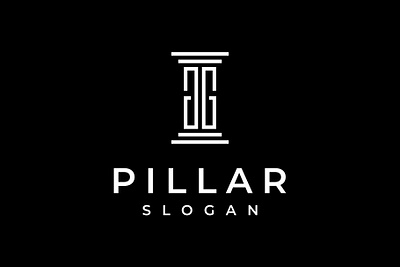 Letter GG Pillar Logo ancient antique attorney branding design g gg graphic design illustration initial law letter logo logo design monogram pillar vector
