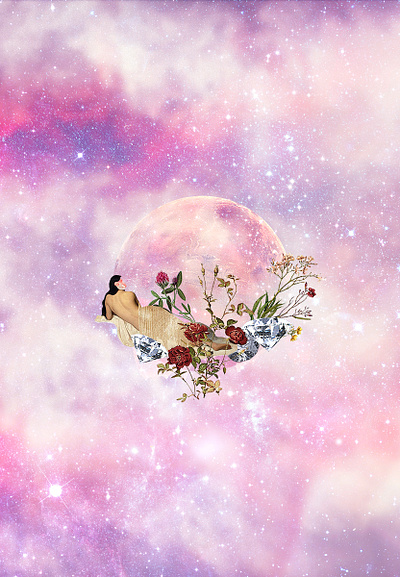 Venus Collage astrology collage graphic design illustration pink poster space venus