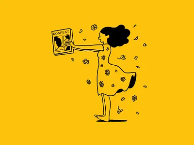 Monocle ads #6 editorial illustration flowers girl illustration konfekt magazine monocle spot illustration