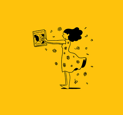 Monocle ads #6 editorial illustration flowers girl illustration konfekt magazine monocle spot illustration