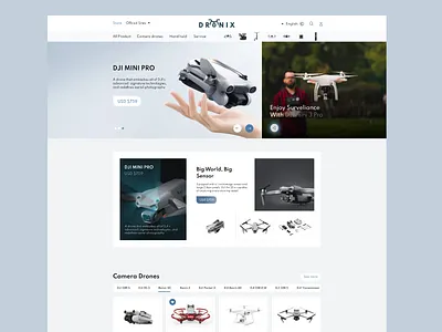 Drone Store Website camera website design drone website landing page webdesign website