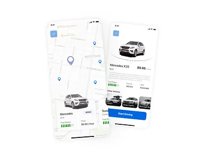 Car Rental App blue car design map minimal mobile mobile app mobile design online shopping rental reservation ui user interface ux