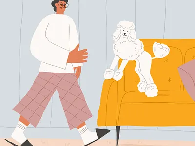 The Lady animation blog branding character cute dog editorial home illustration illustrator lifestyle poodle tati illustrations vector