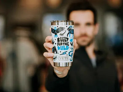 Yeti Artist Series adam vicarel artist series bear blue branding camping design graphic design hand drawn illustration illustrations illustrator nature plant rambler snake tent tumbler vicarel studios yeti