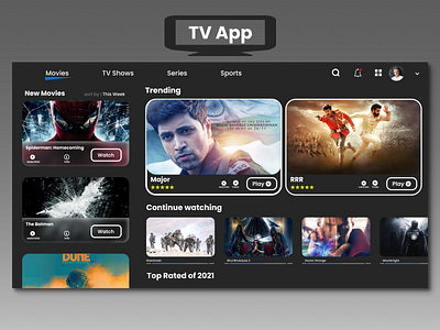 TV App-DailyUI_025 dailylearning dailyui design ui uichallenge uidesign uidesigner ux