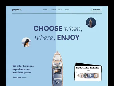 Web Design for a Yacht Renting Company branding care design font illustration web design webdesign