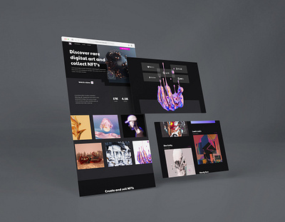 Дизайн лендинга на NFT тематику branding design ui web design