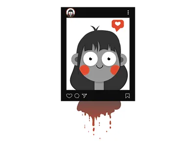 Social Media character design digital girl illustration instagram likes social media vector