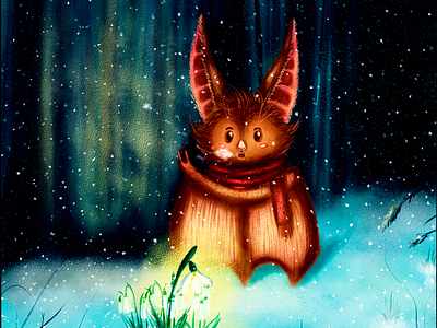Winter find animals art book illustration childrens illustration digital digital art forest illustration illustrator postcard texture winter