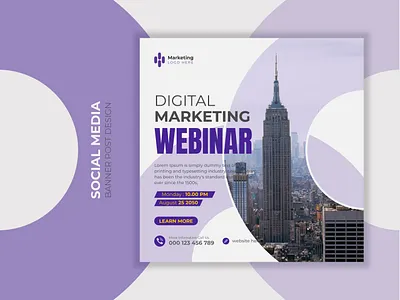 Digital Marketing Webinar Social media banner banner banner ads banner designs corporate banners facebook post instagram stories social media template design