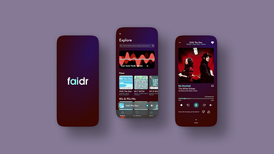 Faidr Radio App app audio mobile streaming ui ux design visual design