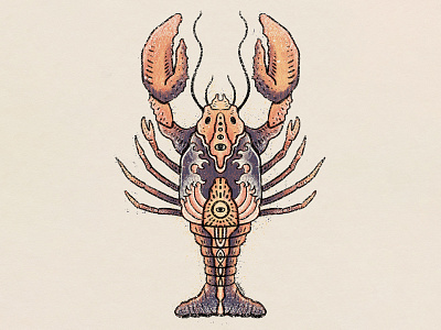Lovester digital art illustration lobster orange sea sealife
