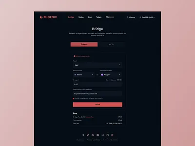 Phoenix bridge UI - Multichain crypto and NFT bridge blockchain blockchain protocol bridge crypto nft nfts protocol token ui web3