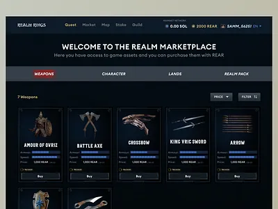 GameFi - Realm Rings marketplace blockchain blockchain game crypto cryptocurrency gamefi protocol web
