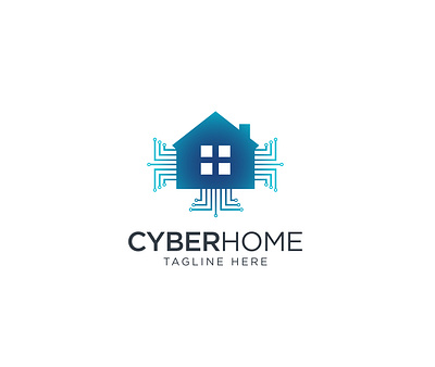 Cyber security home logo branding colorful cyber cyber security home logo home icon logo security