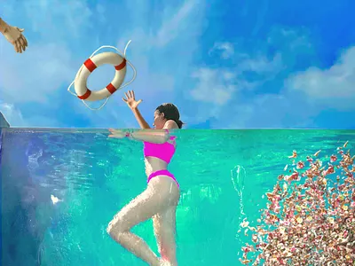 July 2022 - Plastic pollution. Ecology. by Variendr. breakfreefromplastic character composition ecoart ecological ecology nomoreplastic nowaste photobashing plastic plasticfree plasticpollutes plasticpollution pollution procreate uselessplastic