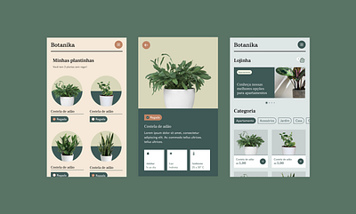 Botanika app design illustration plant typography ui