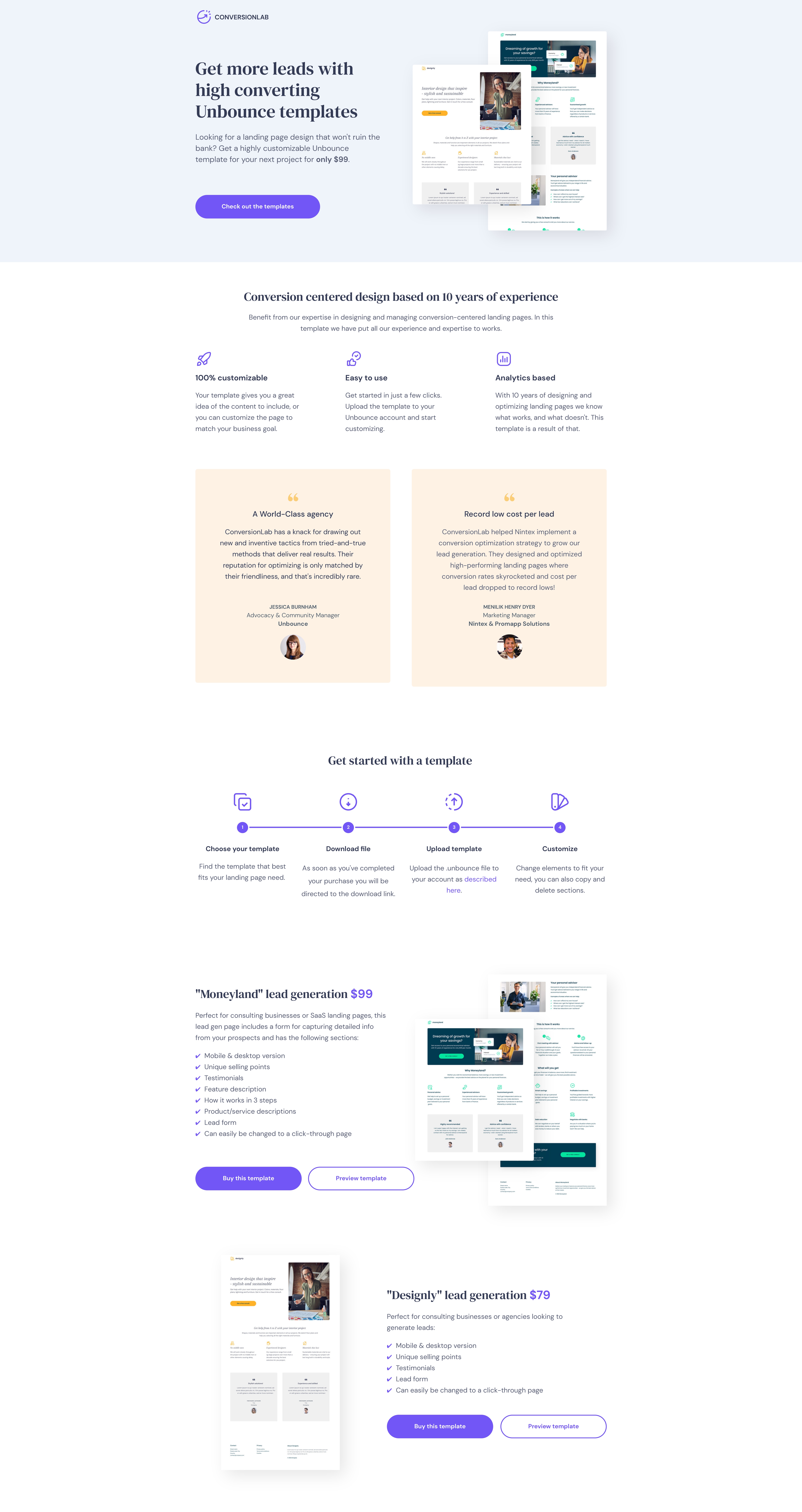 Templates offering landing page cro design landing landing page landingpage unbounce