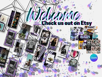 Welcome to TemplateTHAT designs! 3d glitch paint art canva made creative influencer media kit fashion inspiration blog first post graffiti street art hiphop layer instagram posts instagram template media bundle social media design urban grunge style
