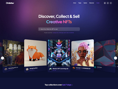 Xhibiter NFT Marketplace New Demo blockchain creative eth ethereum html marketplace modern nft tailwind template