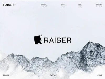 Raiser® / Branding animation banner brand brand design brand identity branding climbing design graphic design illustration logo logomark merch motion graphics mountain sport tourism ui vector
