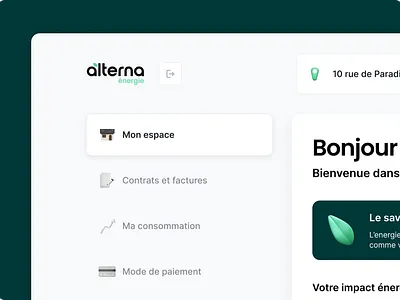 Alterna - Customer Dashboard 3d brand branding customer dashboard design energy graphic design interface logo section ui