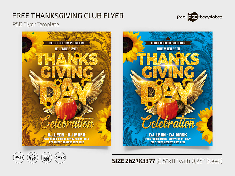 Free Thanksgiving Club Template + Instagram Post (PSD) by Free PSD  Templates on Dribbble